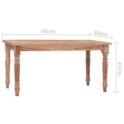 vidaXL Batavia-Couchtisch 90x50x45 cm Teak Massivholz Getüncht