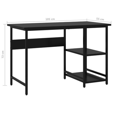 vidaXL Computertisch Schwarz 105x55x72 cm MDF und Metall