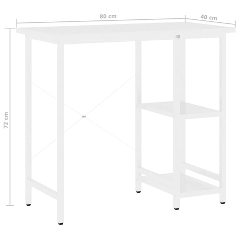 vidaXL Computertisch Weiß 80x40x72 cm MDF und Metall