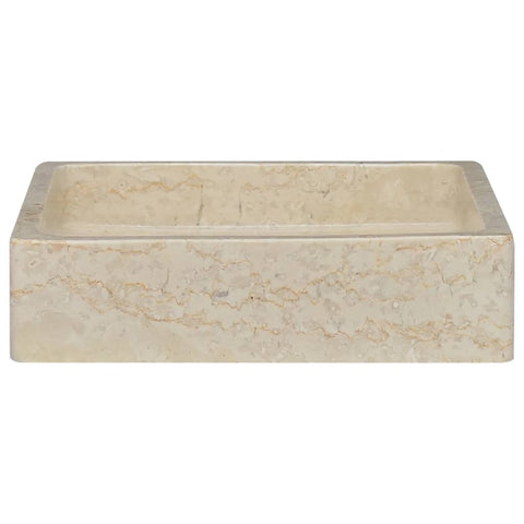 vidaXL Waschbecken Creme 40x40x10 cm Marmor