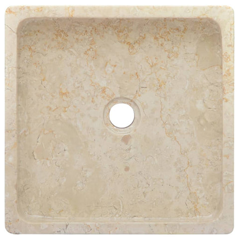 vidaXL Waschbecken Creme 40x40x10 cm Marmor