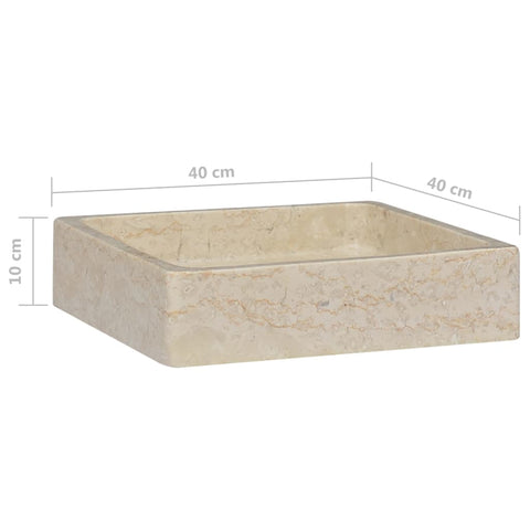 vidaXL Waschbecken Creme 40x40x10 cm Marmor