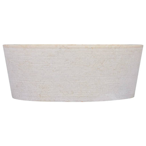 vidaXL Waschbecken Creme Ø40x15 cm Marmor