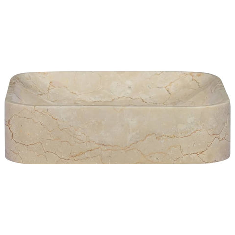 vidaXL Waschbecken Creme 40x40x10 cm Marmor