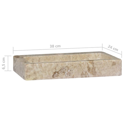 vidaXL Wandwaschbecken Creme 38x24x6,5 cm Marmor