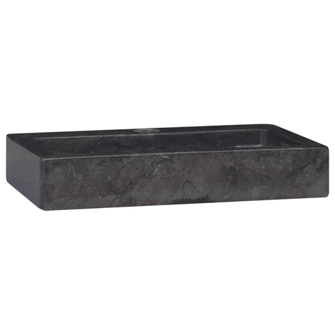 vidaXL Wandwaschbecken Schwarz 38x24x6,5 cm Marmor