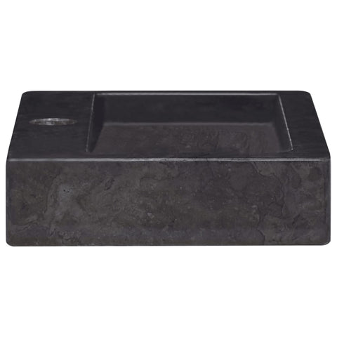 vidaXL Wandwaschbecken Schwarz 38x24x6,5 cm Marmor