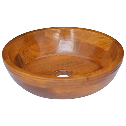 vidaXL Waschbecken Massivholz Teak Φ40x10 cm