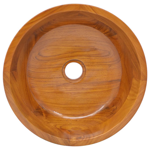 vidaXL Waschbecken Massivholz Teak Φ40x10 cm