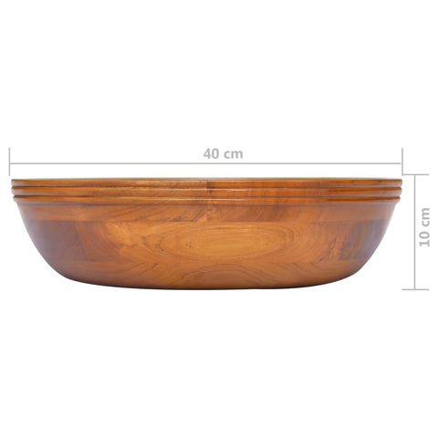 vidaXL Waschbecken Massivholz Teak Φ40x10 cm