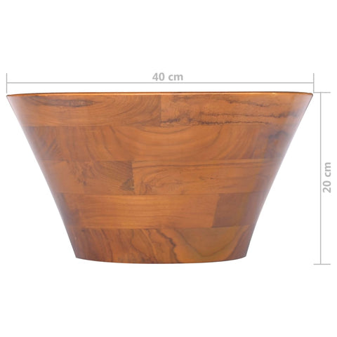 vidaXL Waschbecken Massivholz Teak Φ40x20 cm