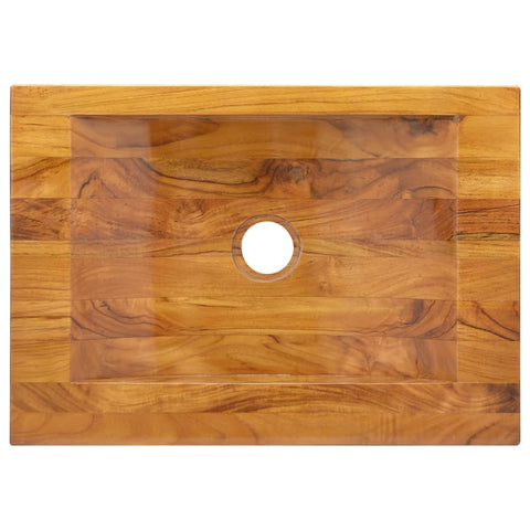 vidaXL Waschbecken Massivholz Teak 50x35x10 cm