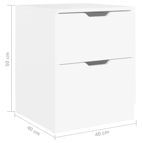 vidaXL Nachttische 2 Stk. Weiß 40x40x50 cm Spanplatte