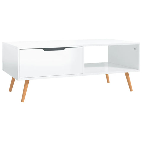 vidaXL Couchtisch Hochglanz-Weiß 100x49,5x43 cm Holzwerkstoff