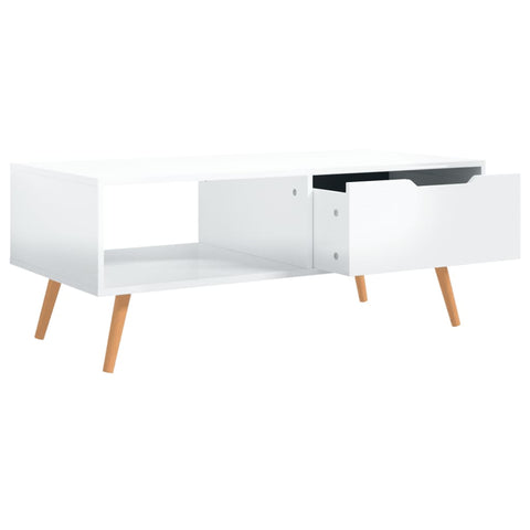 vidaXL Couchtisch Hochglanz-Weiß 100x49,5x43 cm Holzwerkstoff