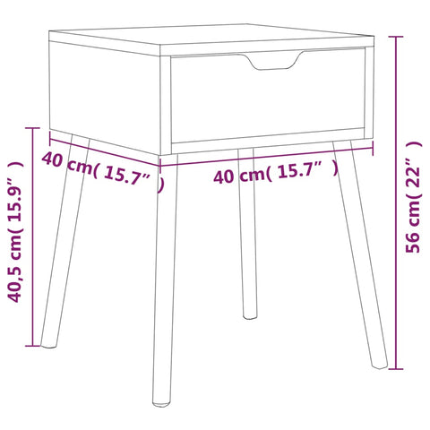 vidaXL Nachttische 2 Stk. Grau 40x40x56 cm Holzwerkstoff