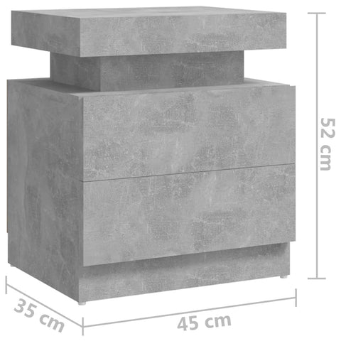 vidaXL Nachttisch Betongrau 45x35x52 cm Holzwerkstoff