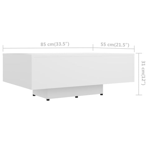 vidaXL Couchtisch Weiß 85x55x31 cm Holzwerkstoff