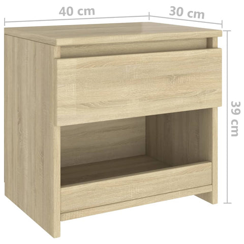 vidaXL Nachttisch Sonoma-Eiche 40x30x39 cm Holzwerkstoff