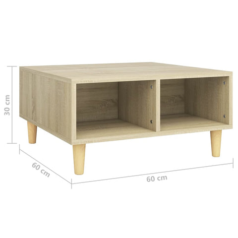 vidaXL Couchtisch Sonoma-Eiche 60x60x30 cm Holzwerkstoff