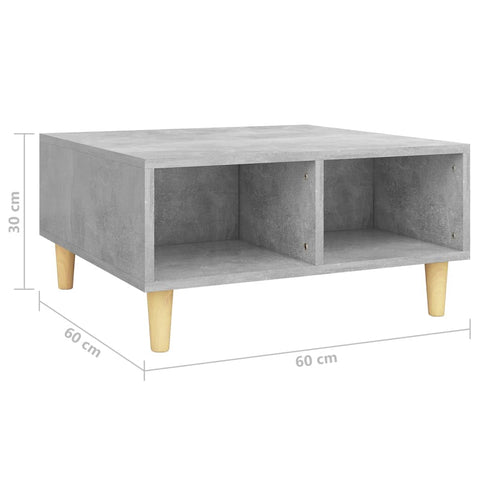 vidaXL Couchtisch Betongrau 60x60x30 cm Holzwerkstoff