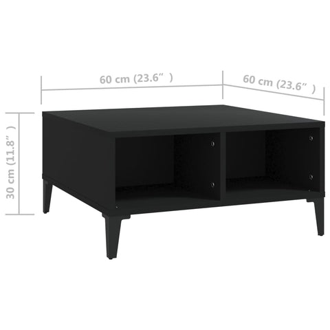 vidaXL Couchtisch Schwarz 60x60x30 cm Holzwerkstoff