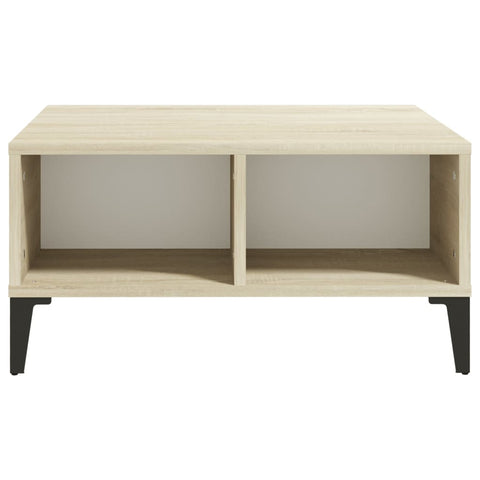 vidaXL Couchtisch Weiß und Sonoma-Eiche 60x60x30 cm Holzwerkstoff