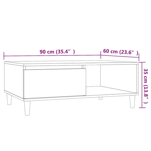 vidaXL Couchtisch Betongrau 90x60x35 cm Holzwerkstoff