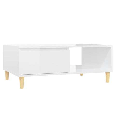 vidaXL Couchtisch Hochglanz-Weiß 90x60x35 cm Holzwerkstoff