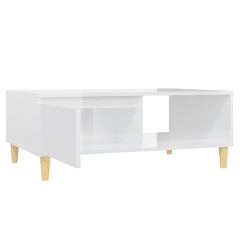 vidaXL Couchtisch Hochglanz-Weiß 90x60x35 cm Holzwerkstoff