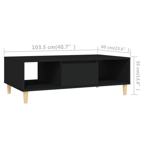 vidaXL Couchtisch Schwarz 103,5x60x35 cm Holzwerkstoff