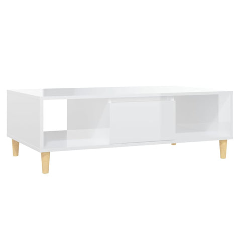 vidaXL Couchtisch Hochglanz-Weiß 103,5x60x35 cm Holzwerkstoff