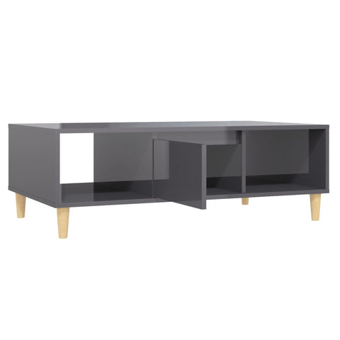 vidaXL Couchtisch Hochglanz-Grau 103,5x60x35 cm Holzwerkstoff