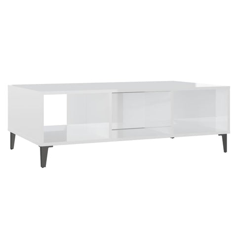 vidaXL Couchtisch Hochglanz-Weiß 103,5x60x35 cm Holzwerkstoff