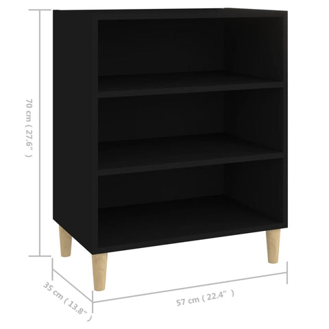 vidaXL Sideboard Schwarz 57x35x70 cm Holzwerkstoff