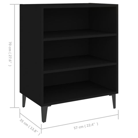 vidaXL Sideboard Schwarz 57x35x70 cm Holzwerkstoff