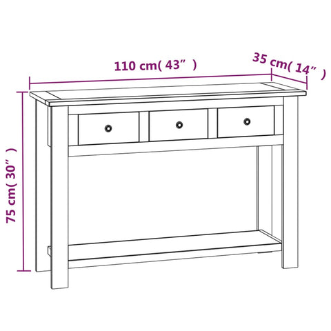 vidaXL Konsolentisch 110x35x75 cm Massivholz Eiche