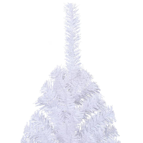 Künstlicher Halb-Weihnachtsbaum mit Ständer Weiß 240 cm PVC