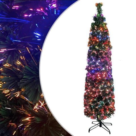 Künstlicher Weihnachtsbaum Schlank mit Ständer 240 cm Glasfaser