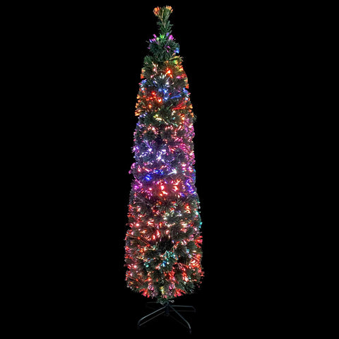 Künstlicher Weihnachtsbaum Schlank mit Ständer 240 cm Glasfaser