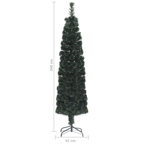 Künstlicher Weihnachtsbaum Schlank mit Ständer 240 cm Glasfaser