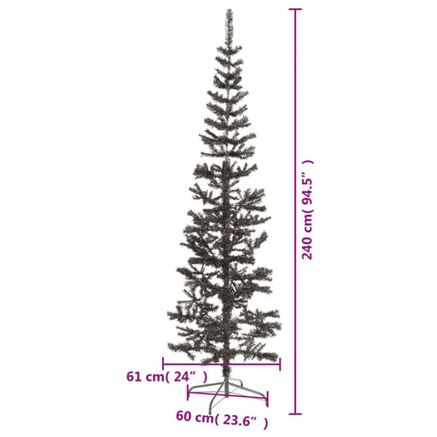 Schlanker Weihnachtsbaum Schwarz 240 cm