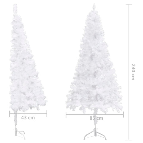 Künstlicher Eck-Weihnachtsbaum Weiß 240 cm PVC