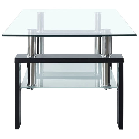 vidaXL Couchtisch Schwarz Transparent 95x55x40 cm Hartglas