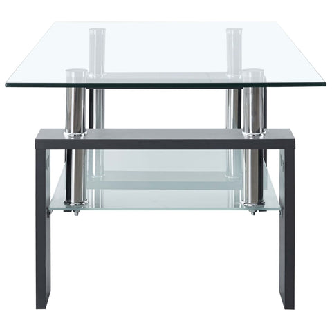 vidaXL Couchtisch Grau Transparent 95x55x40 cm Hartglas