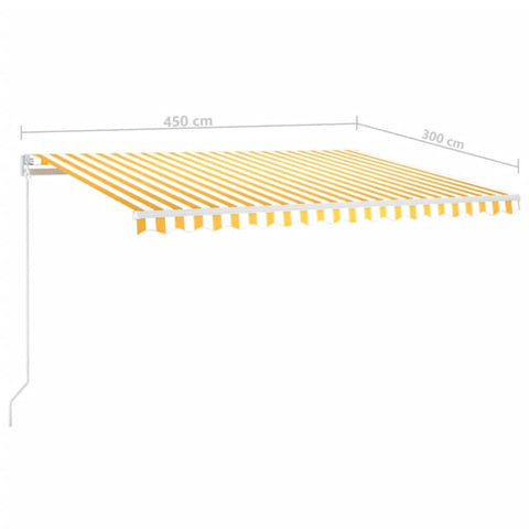 Automatische Markise mit LED & Windsensor 450x300 cm Gelb/Weiß