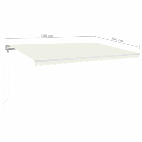 Automatische Markise mit LED Windsensor 500x300 cm Creme