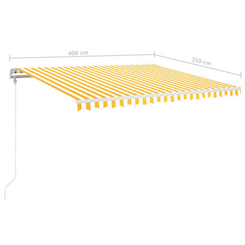 Automatische Markise mit LED & Windsensor 400x350 Gelb/Weiß