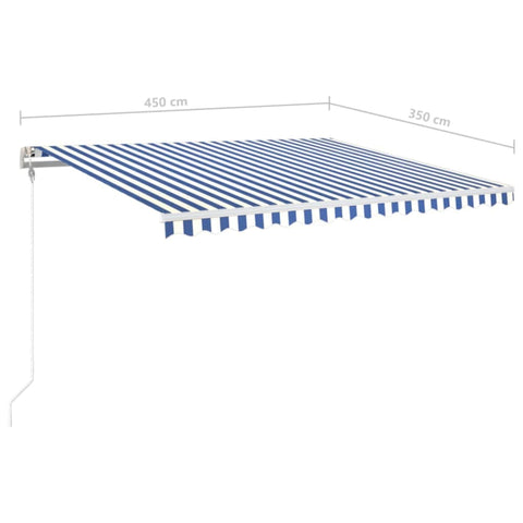 Automatische Markise mit LED & Windsensor 450x350 Blau und Weiß