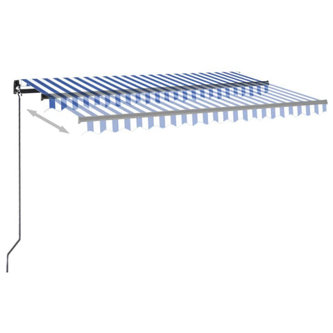 Automatische Markise mit LED Windsensor 450x300cm Blau und Weiß